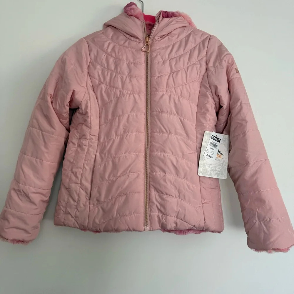 Pacific Trail girls Quilted reversible jacket in pink New With Tags size:S (7/8)